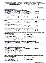 Kiểm tra học kỳ 2 môn Công nghệ Lớp 12 (Mã đề 209) - Năm học 2018-2019 - Trường THPT Trần Quang Diệu